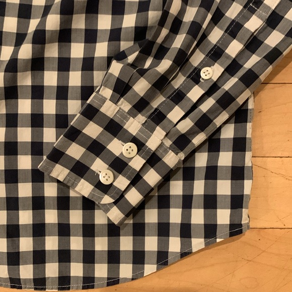 Charming J.Crew Navy Gingham shirt - Picture 4 of 5